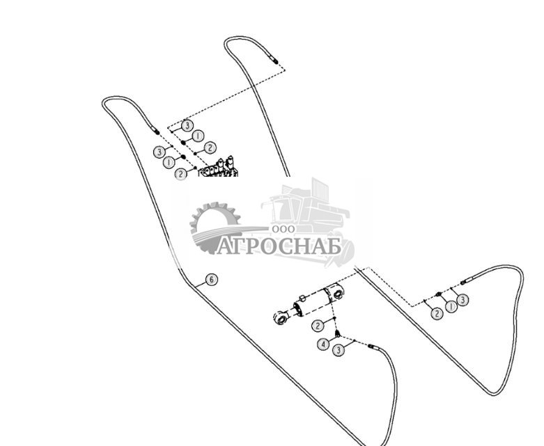 Шланги цилиндра наклона колеса (стандартные органы управления) - ST3414 241.jpg